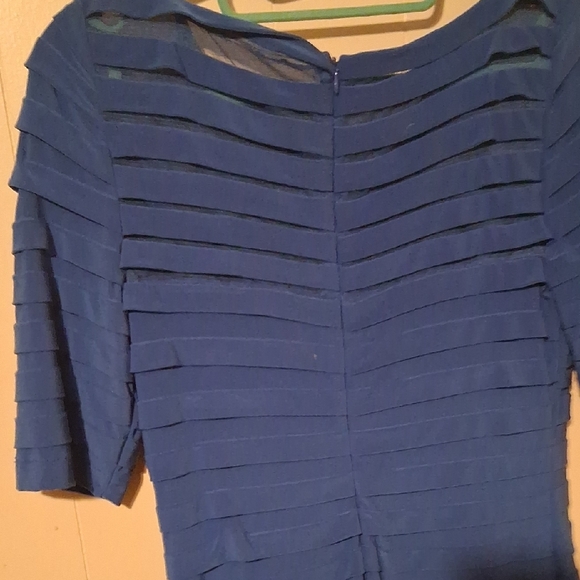 Adrianna Papell Striped Blue Midi Dress - Picture 4 of 6